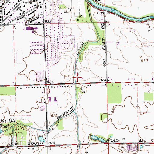 Topographic Map of Markley Ditch, IN
