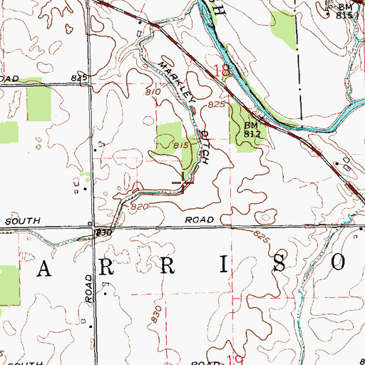 Topographic Map of Markley Ditch, IN