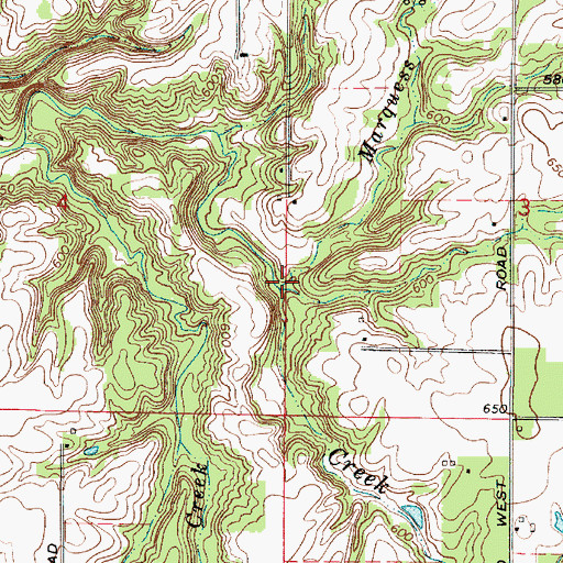 Topographic Map of Marquess Branch, IN