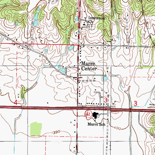 Topographic Map of Marrs Center, IN