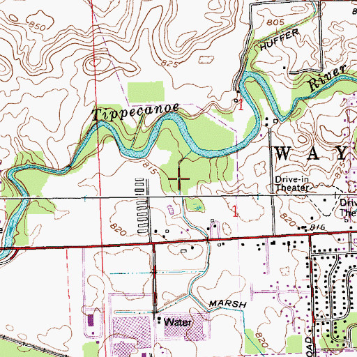 Topographic Map of Marsh Ditch, IN