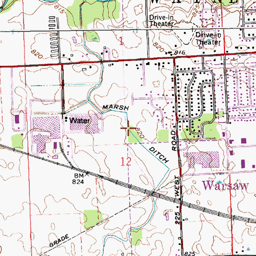 Topographic Map of Marsh Ditch, IN