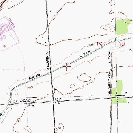 Topographic Map of Marsh Ditch, IN