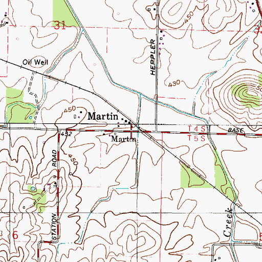 Topographic Map of Martin, IN