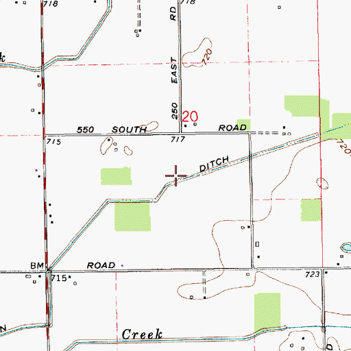 Topographic Map of Martin Ditch, IN