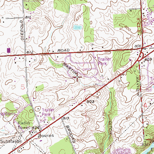 Topographic Map of Martin Ditch, IN