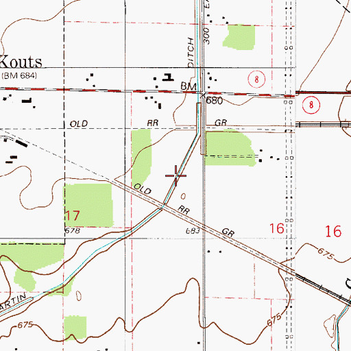Topographic Map of Martin Ditch, IN