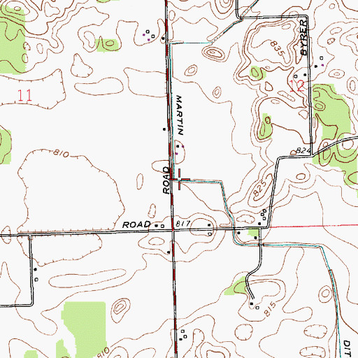 Topographic Map of Martin Ditch, IN