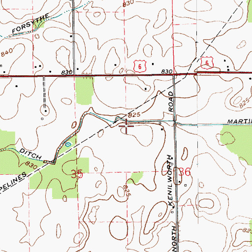 Topographic Map of Martin Ditch, IN