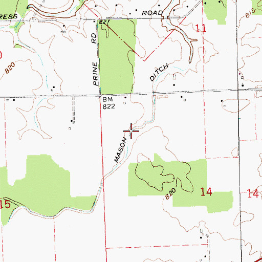 Topographic Map of Mason Ditch, IN