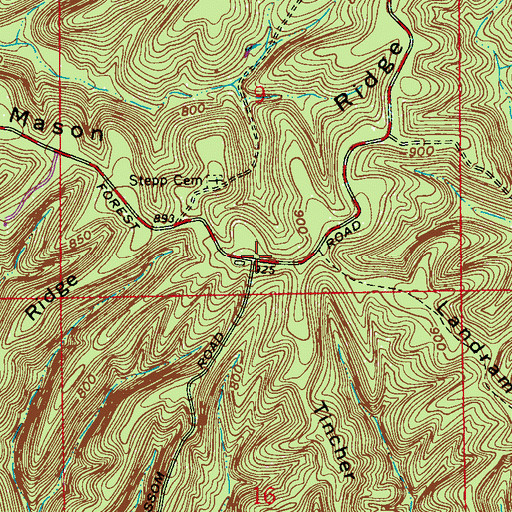 Topographic Map of Mason Ridge, IN