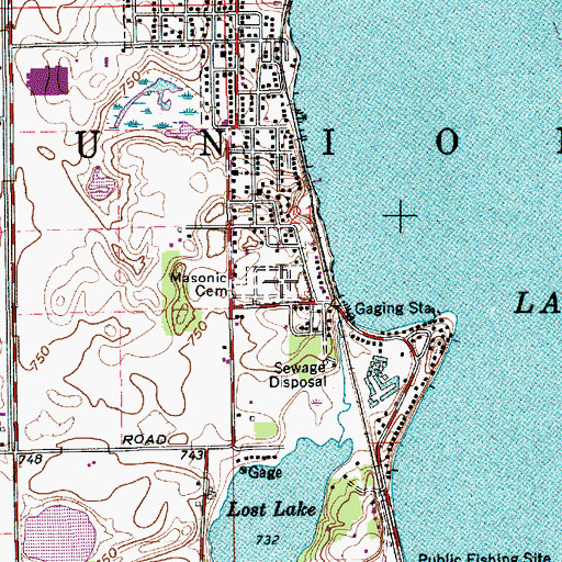 Topographic Map of Masonic Cemetery, IN
