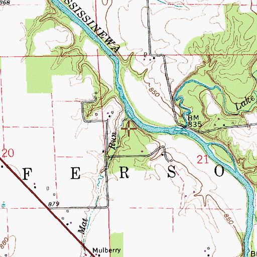 Topographic Map of Mat Run, IN