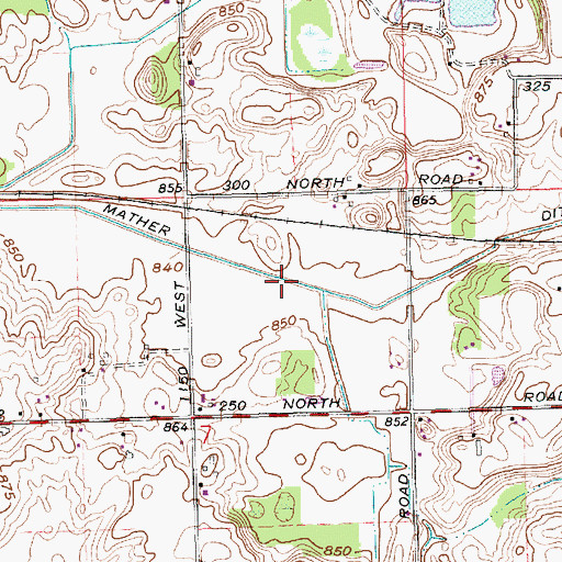 Topographic Map of Mather Ditch, IN