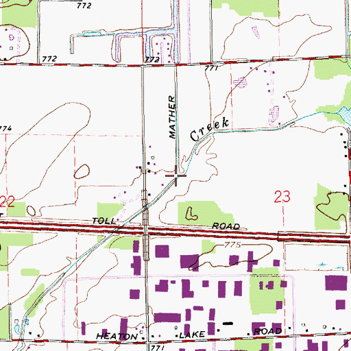 Topographic Map of Mather Ditch, IN