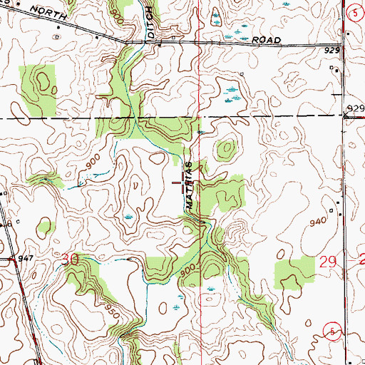 Topographic Map of Mathias Ditch, IN