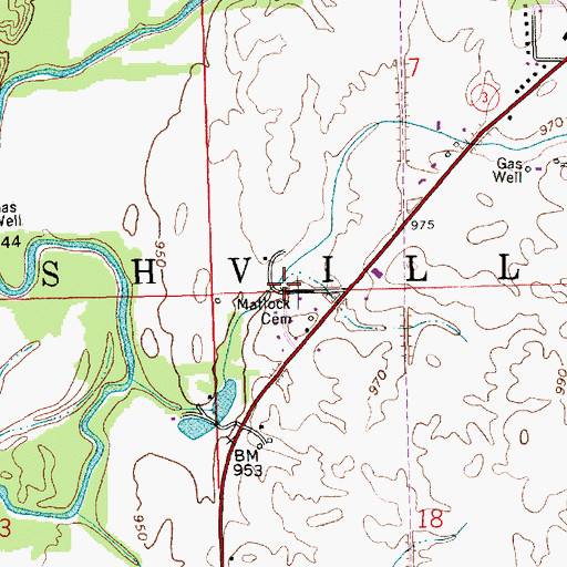 Topographic Map of Matlock Cemetery, IN