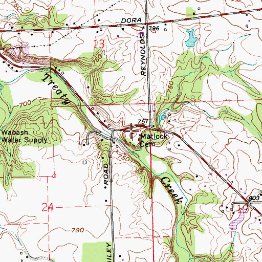 Topographic Map of Matlock Cemetery, IN