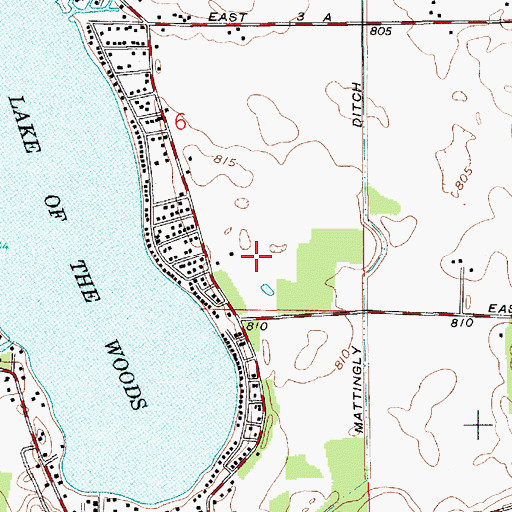 Topographic Map of Mattingly Ditch, IN