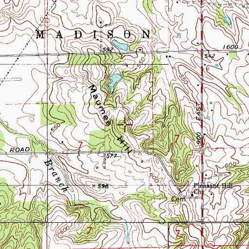 Topographic Map of Maumee Hill, IN