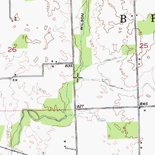 Topographic Map of Maxwell Ditch, IN