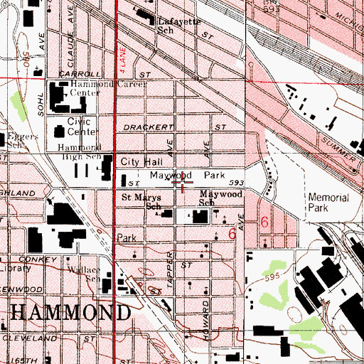 Topographic Map of Doctor Martin Luther King Park, IN