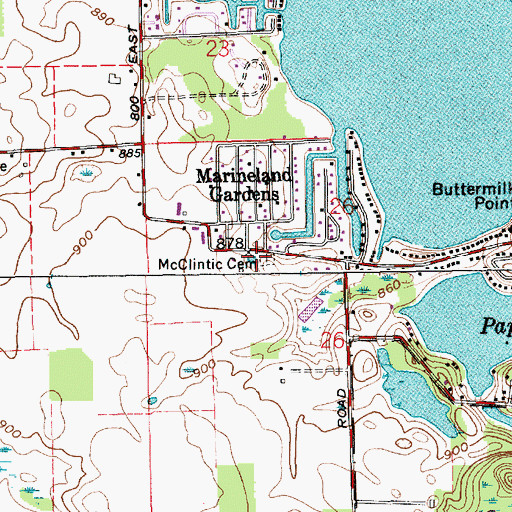 Topographic Map of McClintic Cemetery, IN