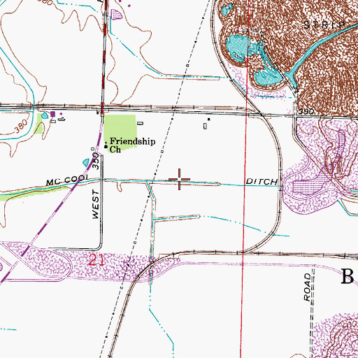 Topographic Map of McCool Ditch, IN