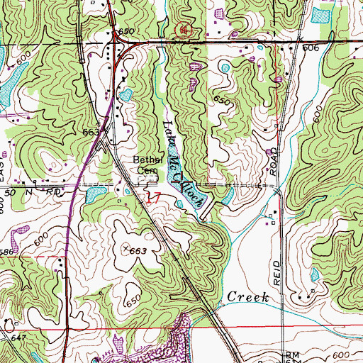 Topographic Map of Lake McCulloch, IN