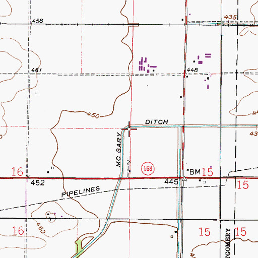 Topographic Map of McGary Ditch, IN
