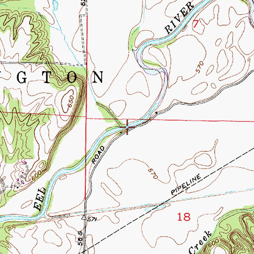 Topographic Map of McIntyre Creek, IN
