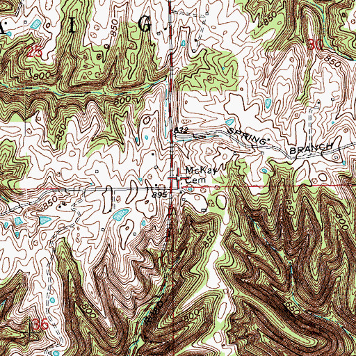 Topographic Map of McKay Cemetery, IN