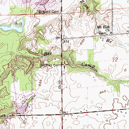 Topographic Map of McKay Cemetery, IN