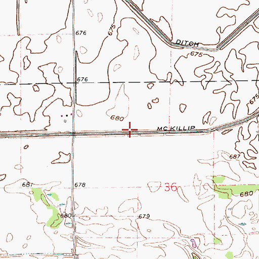 Topographic Map of McKillip Ditch, IN