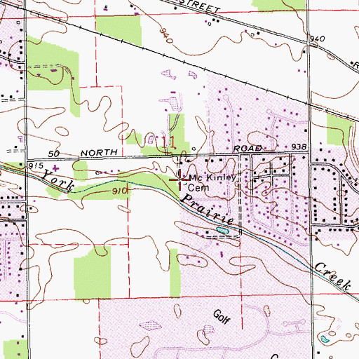 Topographic Map of McKinley Cemetery, IN