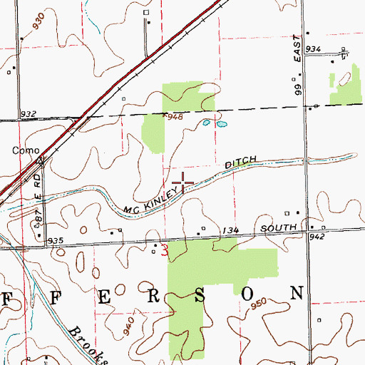 Topographic Map of McKinley Ditch, IN
