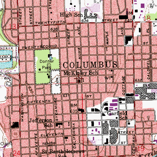 Topographic Map of McKinley School, IN