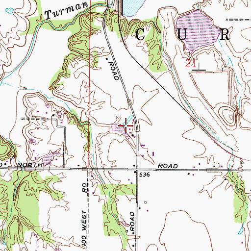 Topographic Map of McKinney Cemetery, IN
