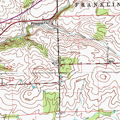 Topographic Map of McKnight Cemetery, IN