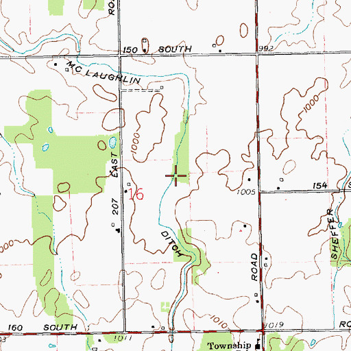 Topographic Map of McLaughlin Ditch, IN