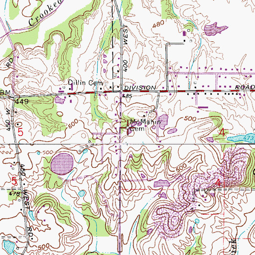Topographic Map of McKee Ditch, IN