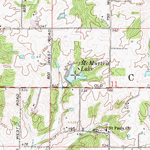Topographic Map of McMurtrie Lake, IN