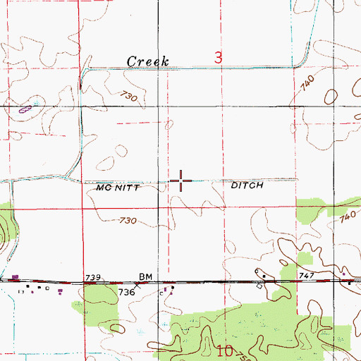 Topographic Map of McNitt Ditch, IN