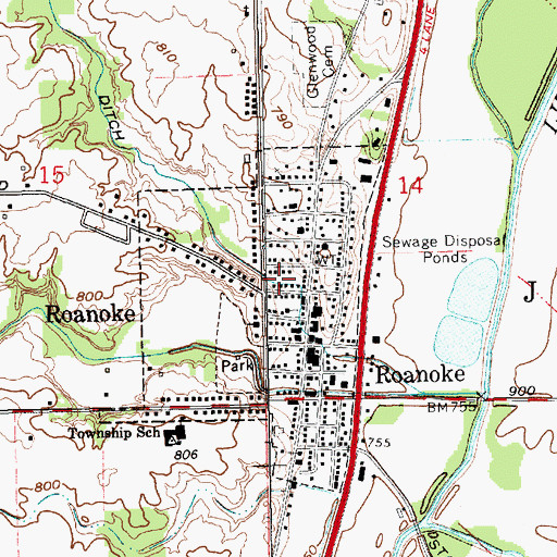 Topographic Map of McPherren Ditch, IN
