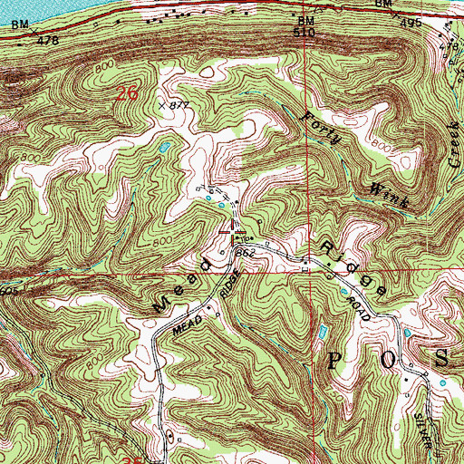 Topographic Map of Mead Ridge, IN