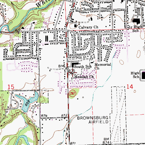 Topographic Map of Messiah Lutheran Church, IN