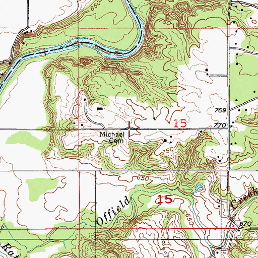 Topographic Map of Michael Cemetery, IN