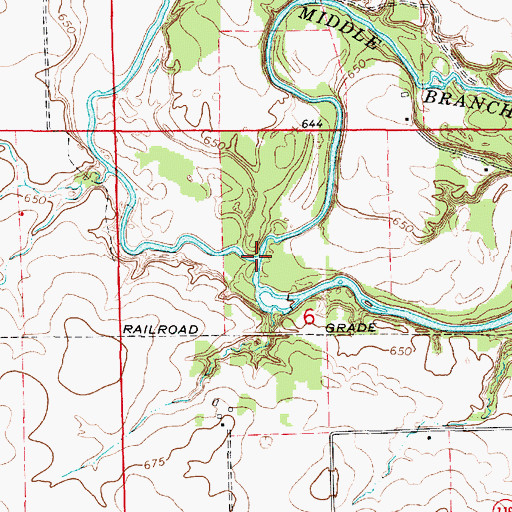 Topographic Map of Middle Branch, IN