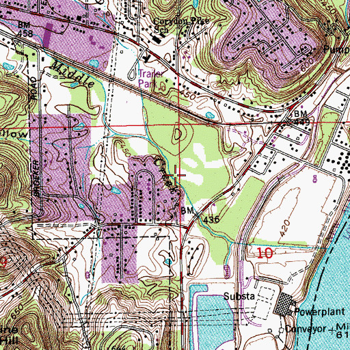 Topographic Map of Middle Creek, IN
