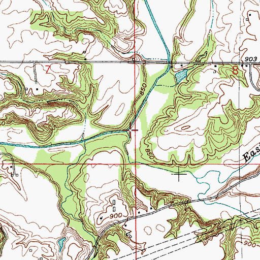 Topographic Map of Middle Fork Big Walnut Creek, IN